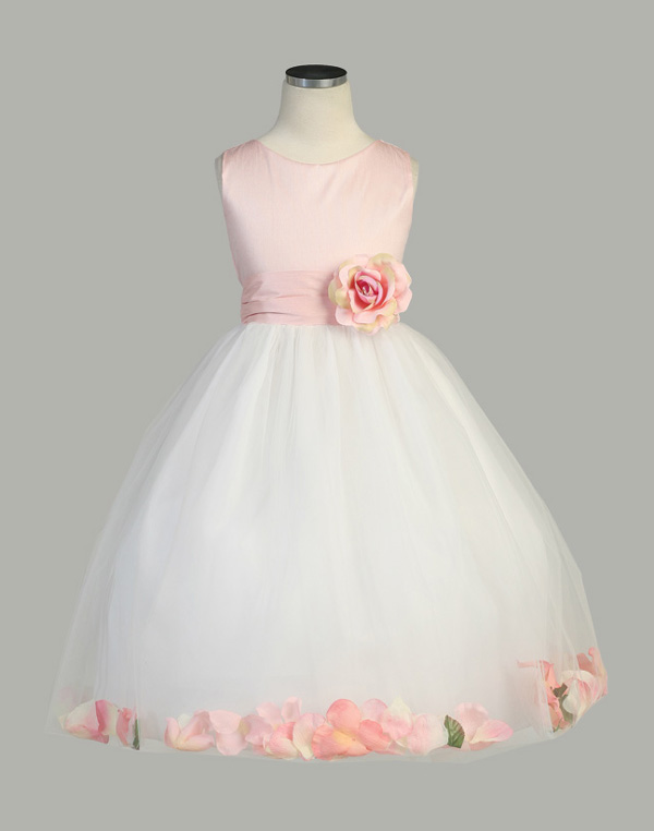 blush pink flower girl dresses