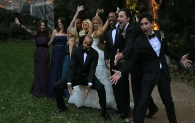Teaser Video still of Donald Faison and Cobb wedding party